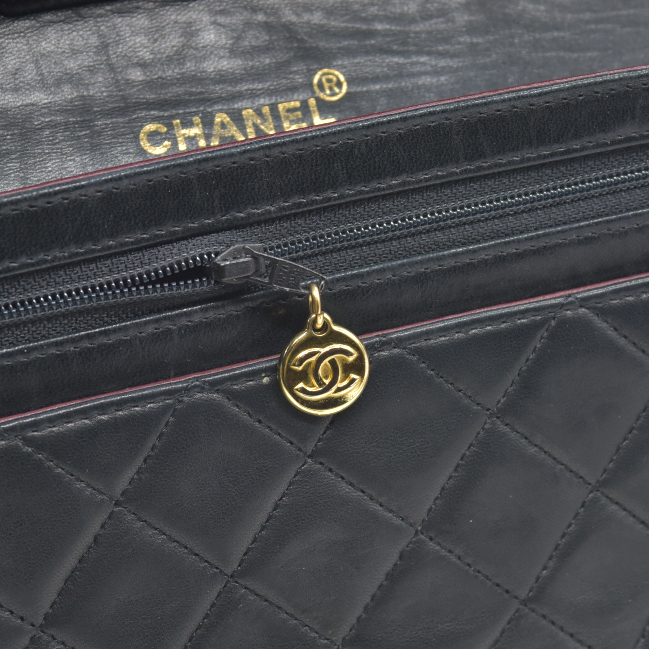 $11700 Chanel Vintage Black Lambskin Single Flap Bag - Jumbo 30cm