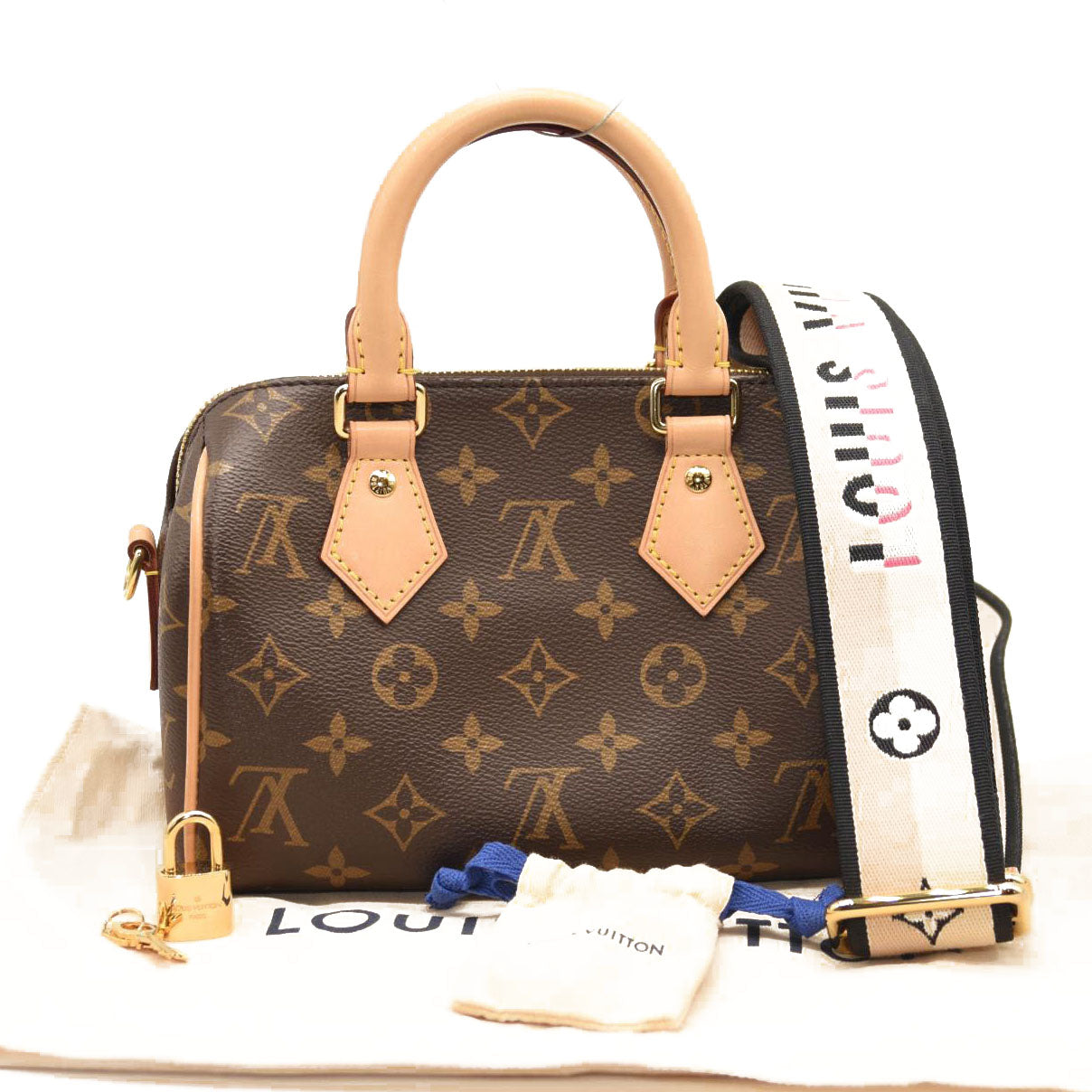 LOUIS VUITTON Monogram Speedy Bandouliere 20 Black