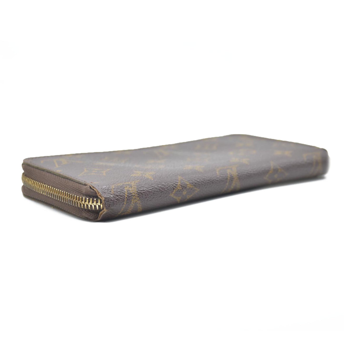 $915 Louis Vuitton Monogram Zippy Zip Around Long Wallet Purse Brown SP0028