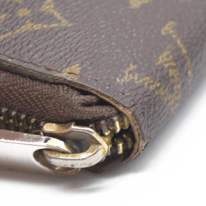 $915 Louis Vuitton Monogram Zippy Zip Around Long Wallet Purse Brown SP0028