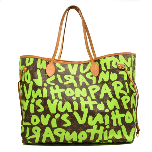 LOUIS VUITTON Monogram Graffiti Neverfull GM Green