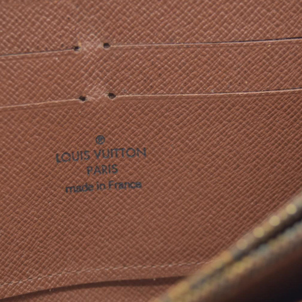 $915 Louis Vuitton Monogram Zippy Zip Around Long Wallet Purse Brown SP0028