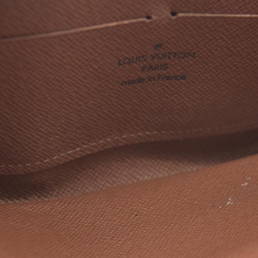$915 Louis Vuitton Monogram Zippy Zip Around Long Wallet Purse Brown SP0028