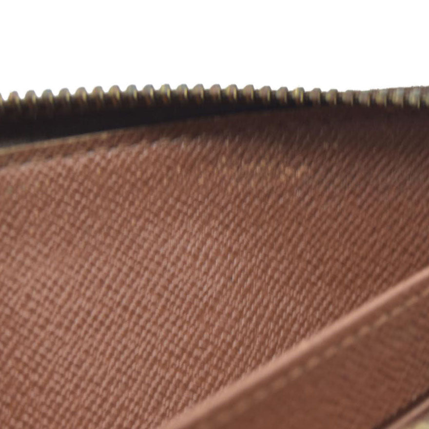 $915 Louis Vuitton Monogram Zippy Zip Around Long Wallet Purse Brown SP0028