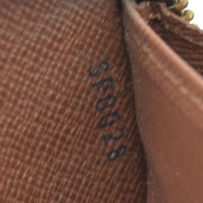 $915 Louis Vuitton Monogram Zippy Zip Around Long Wallet Purse Brown SP0028