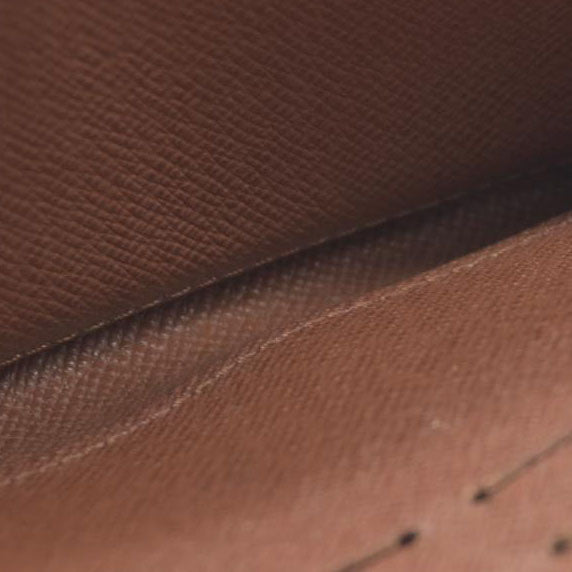 $915 Louis Vuitton Monogram Zippy Zip Around Long Wallet Purse Brown SP0028