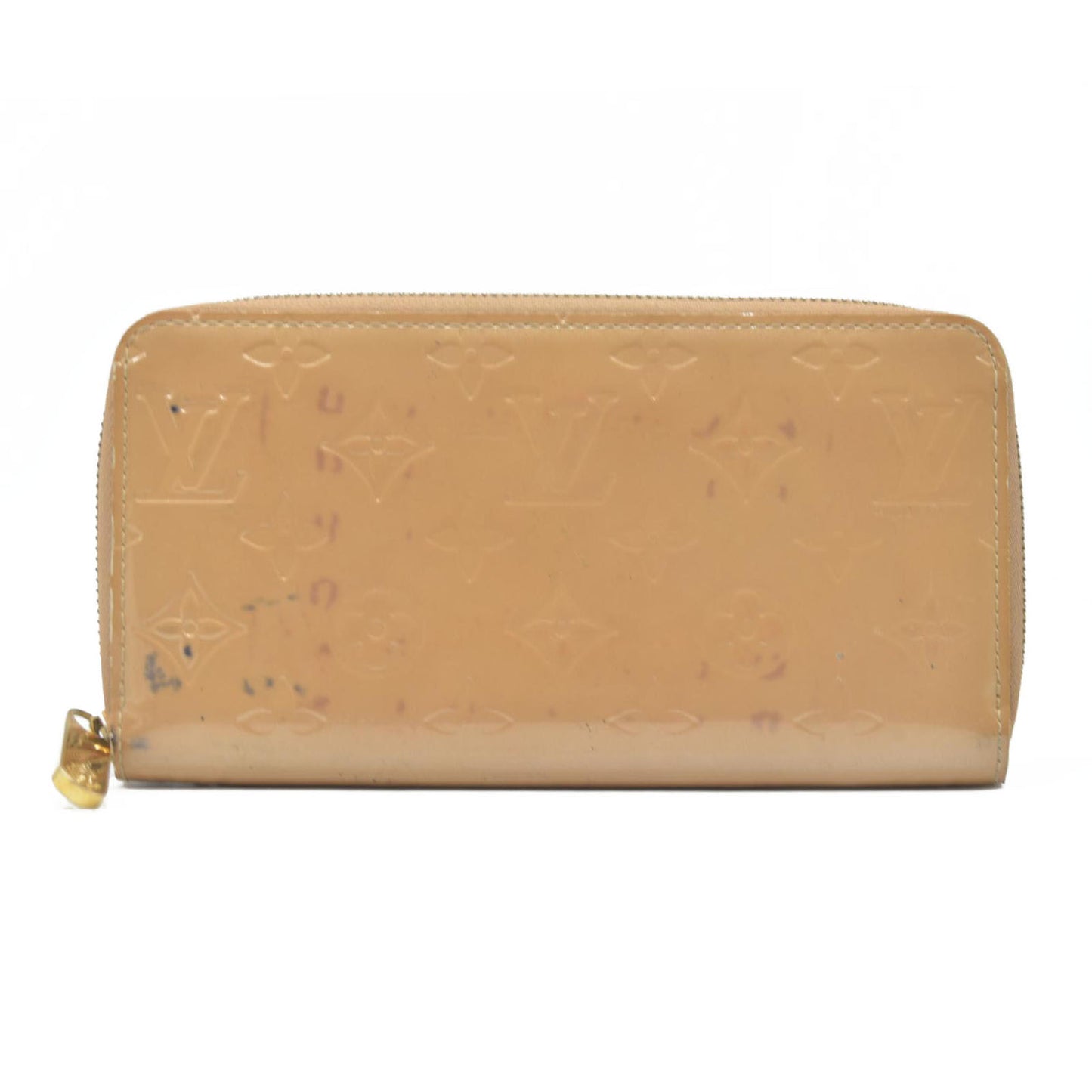 $840 Louis Vuitton Monogram Vernis Zippy Zip Around Long Wallet CA0036