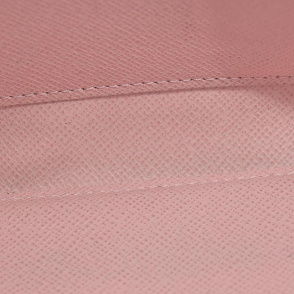 $915 2019 LOUIS VUITTON Zippy Wallet Damier Azur Long Wallet Rose Ballerine  LM2189