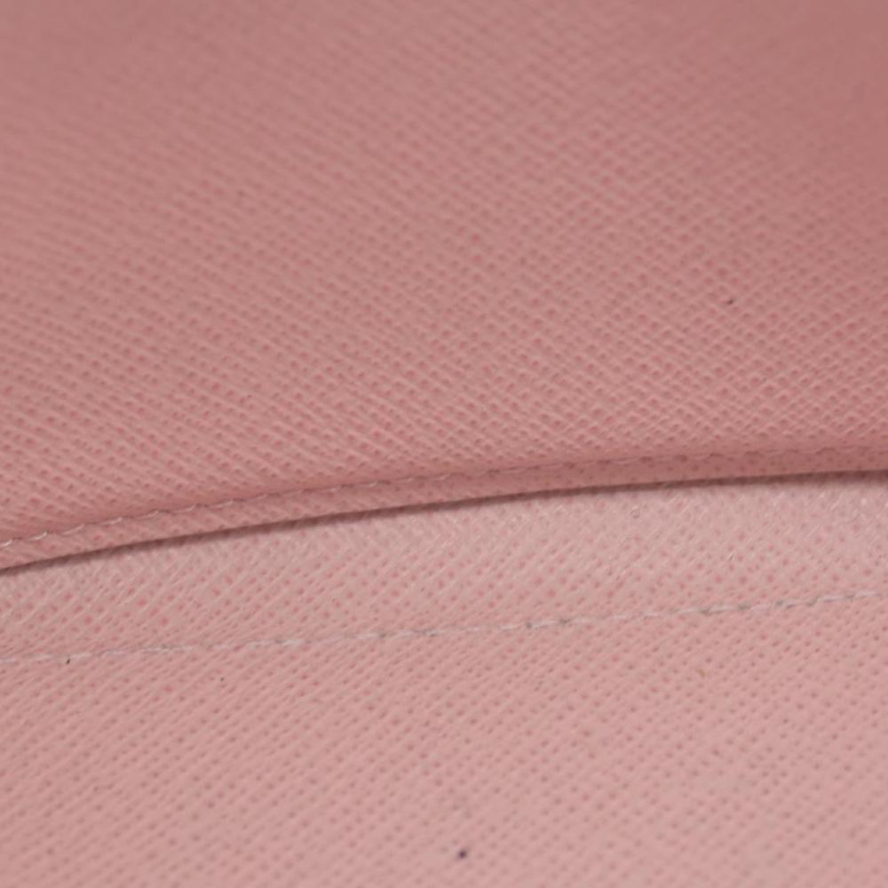 $915 2019 LOUIS VUITTON Zippy Wallet Damier Azur Long Wallet Rose Ballerine  LM2189