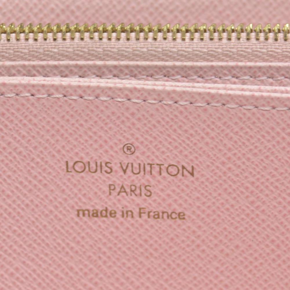 $915 2019 LOUIS VUITTON Zippy Wallet Damier Azur Long Wallet Rose Ballerine  LM2189
