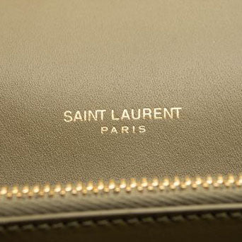 NEW Saint Laurent College Medium Chain Bag in Quilted Suede Loden Green