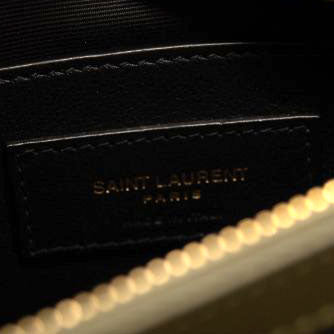 NEW Saint Laurent College Medium Chain Bag in Quilted Suede Loden Green