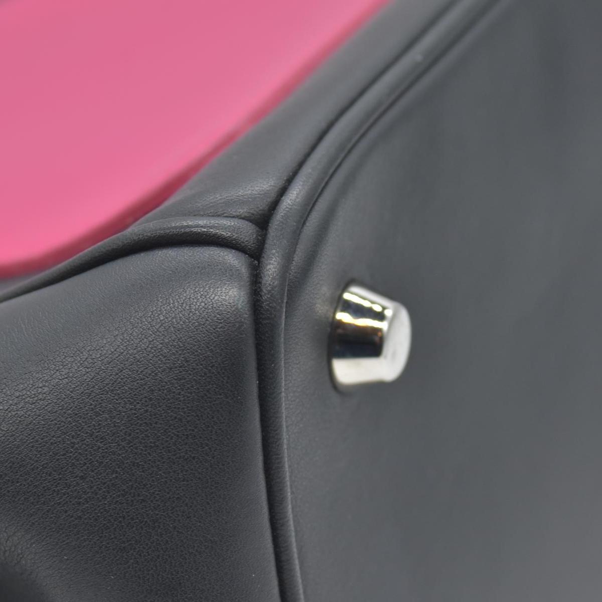 $6100 Christian Dior Smooth Calfskin Small Bi-Color Be Dior Flap Black Pink CONSIGNMET