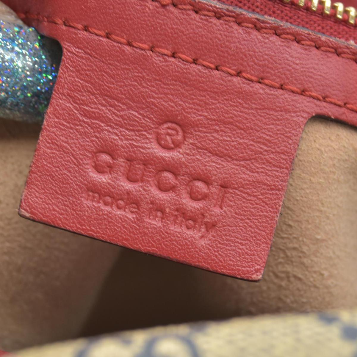 $1390 Gucci GG Supreme Monogram Blooms Small Boston Beige Blue Navy Hibiscus Red