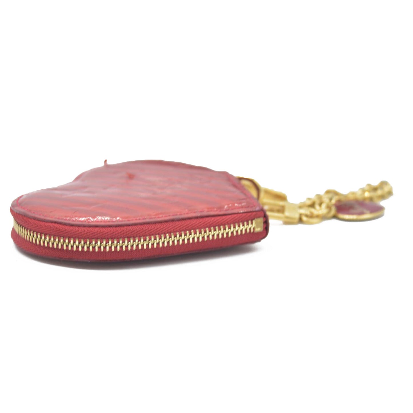 $490 Louis Vuitton  Vernis Rayures Coeur Heart Coin Purse TS4187