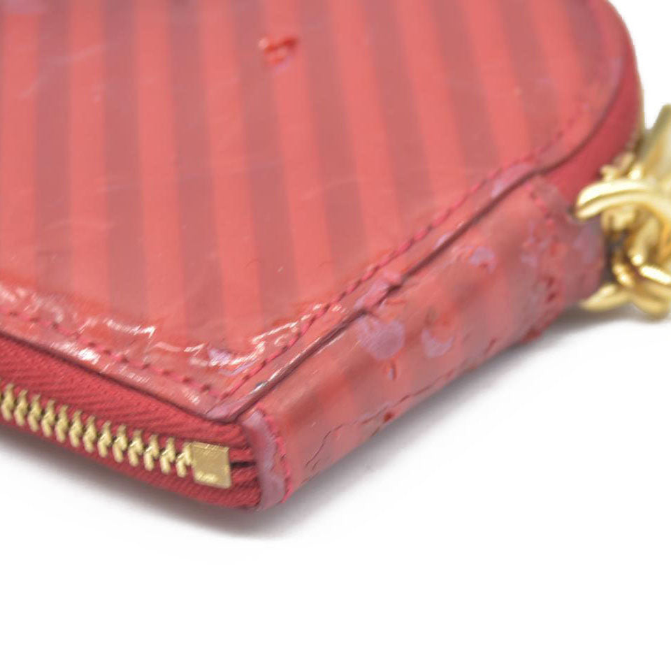 $490 Louis Vuitton  Vernis Rayures Coeur Heart Coin Purse TS4187