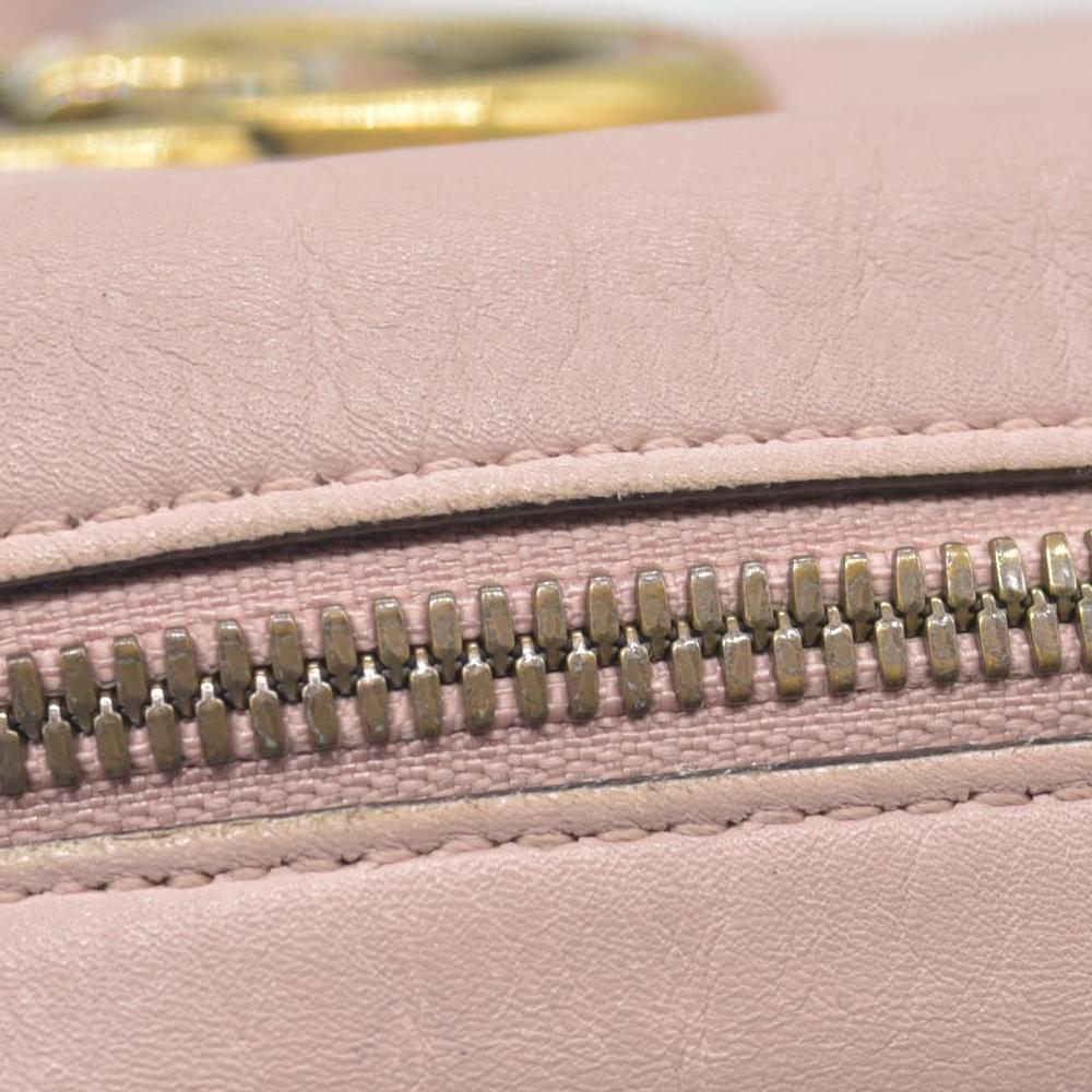 $1950 Gucci Calfskin Matelasse Small GG Marmont Chain Shoulder Bag Perfect Pink