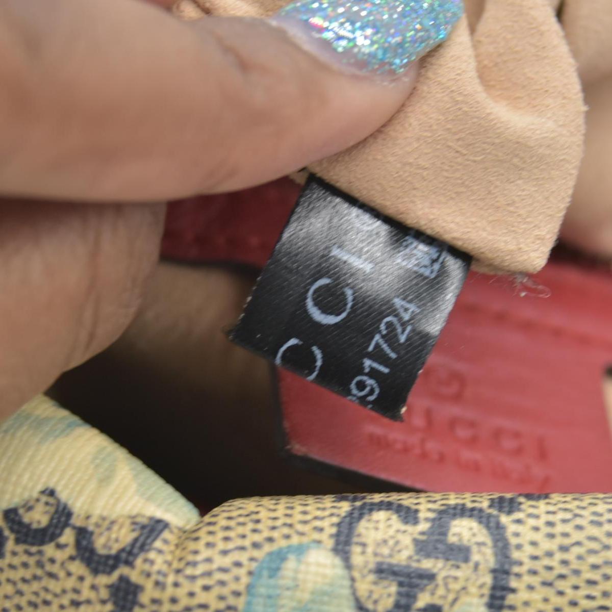 $1390 Gucci GG Supreme Monogram Blooms Small Boston Beige Blue Navy Hibiscus Red