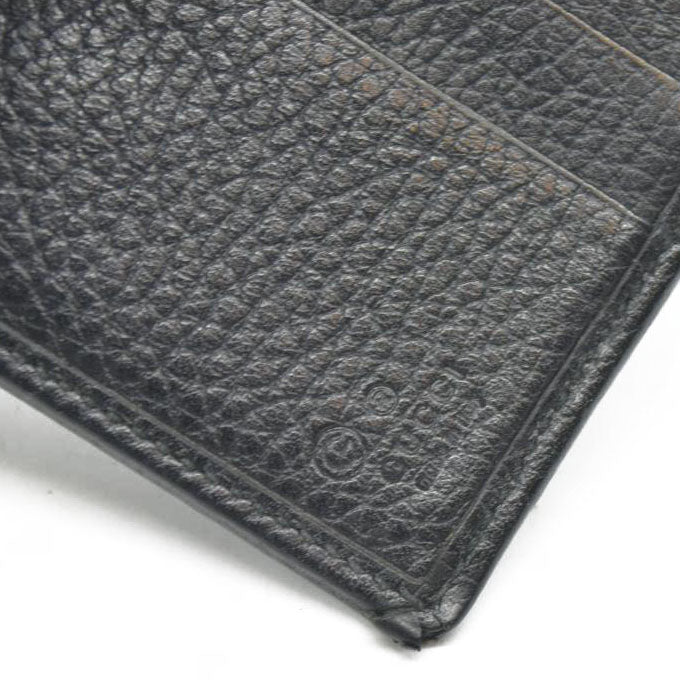 Gucci  Calfskin Denim Monogram French Flap Wallet