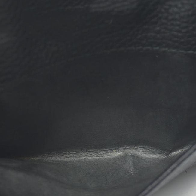 Gucci  Calfskin Denim Monogram French Flap Wallet