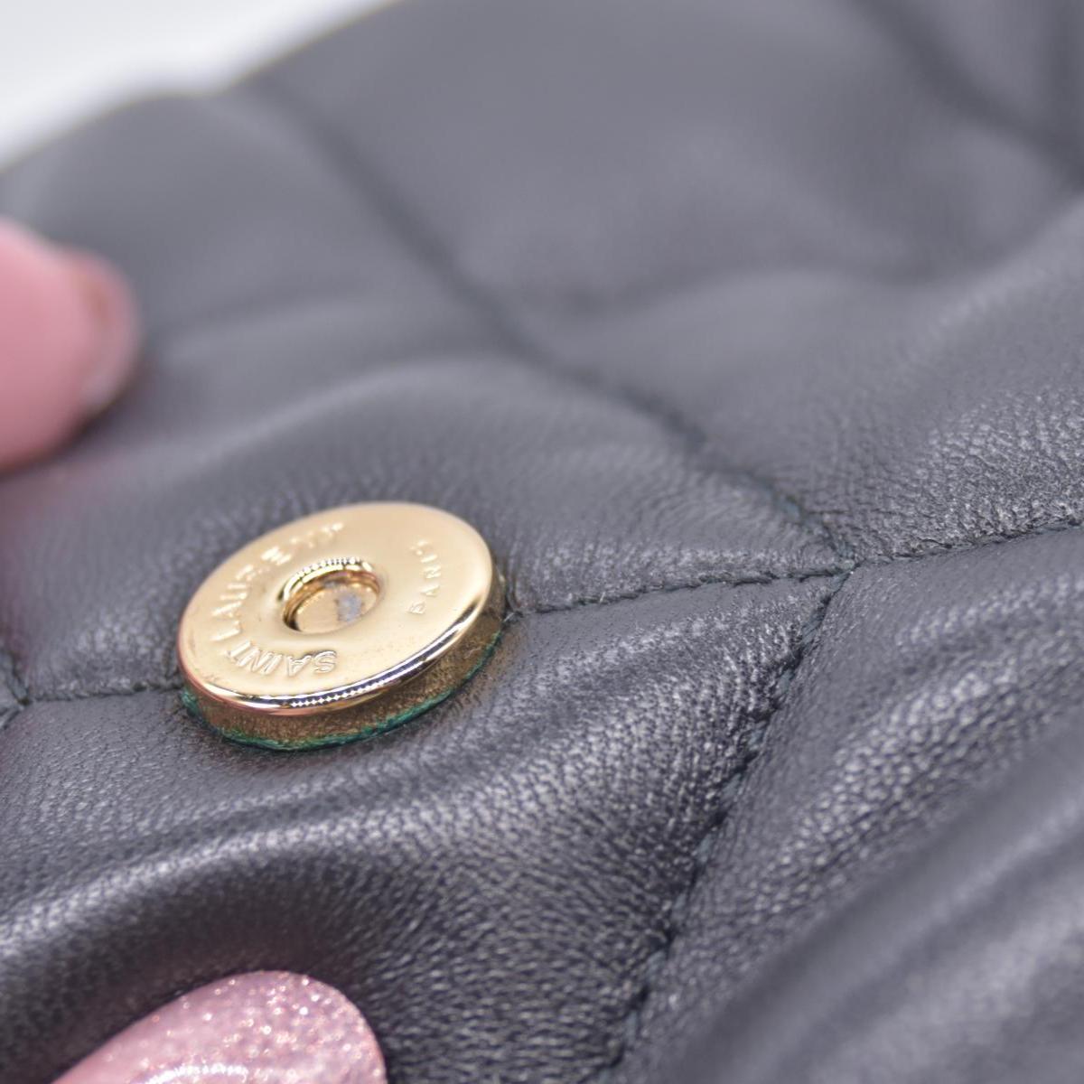 $850 SAINT LAURENT Black Quilted Leather Loulou Puffer Pouch CONSIGNMENT 10021500