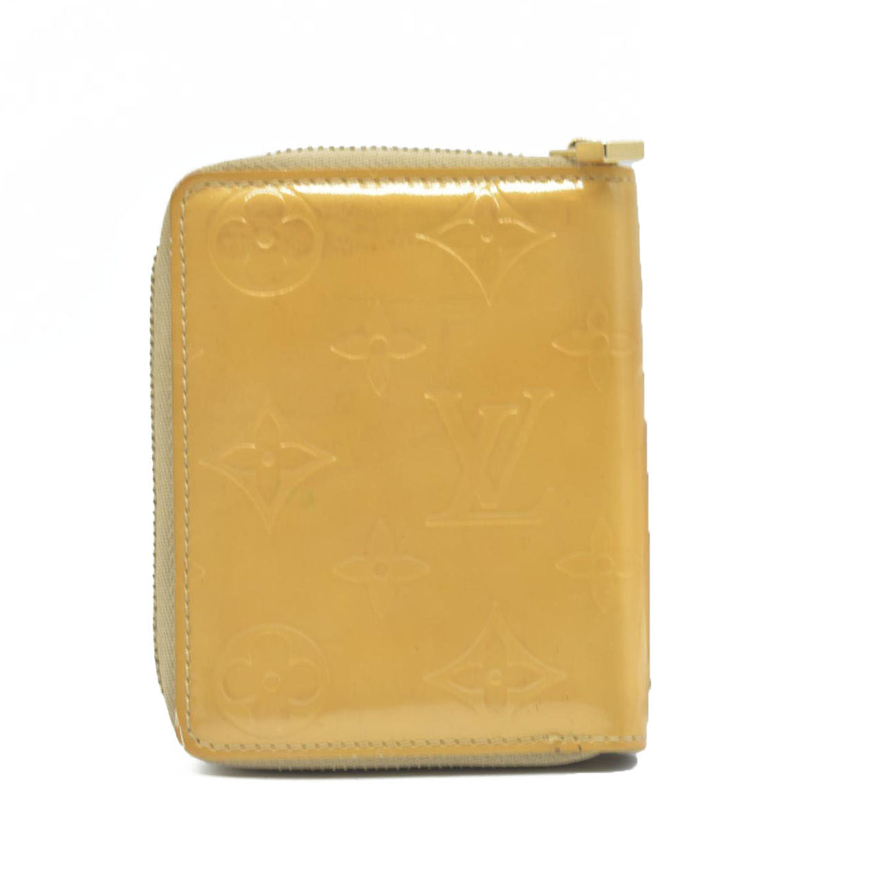 $490 Louis Vuitton Monogram Vernis Patent Leather Broom Zip Around Wallet BJ0959
