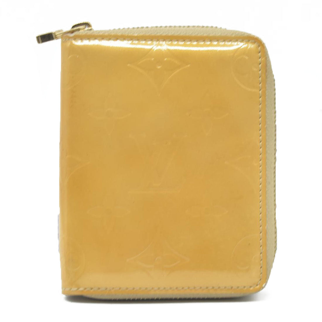 $490 Louis Vuitton Monogram Vernis Patent Leather Broom Zip Around Wallet BJ0959