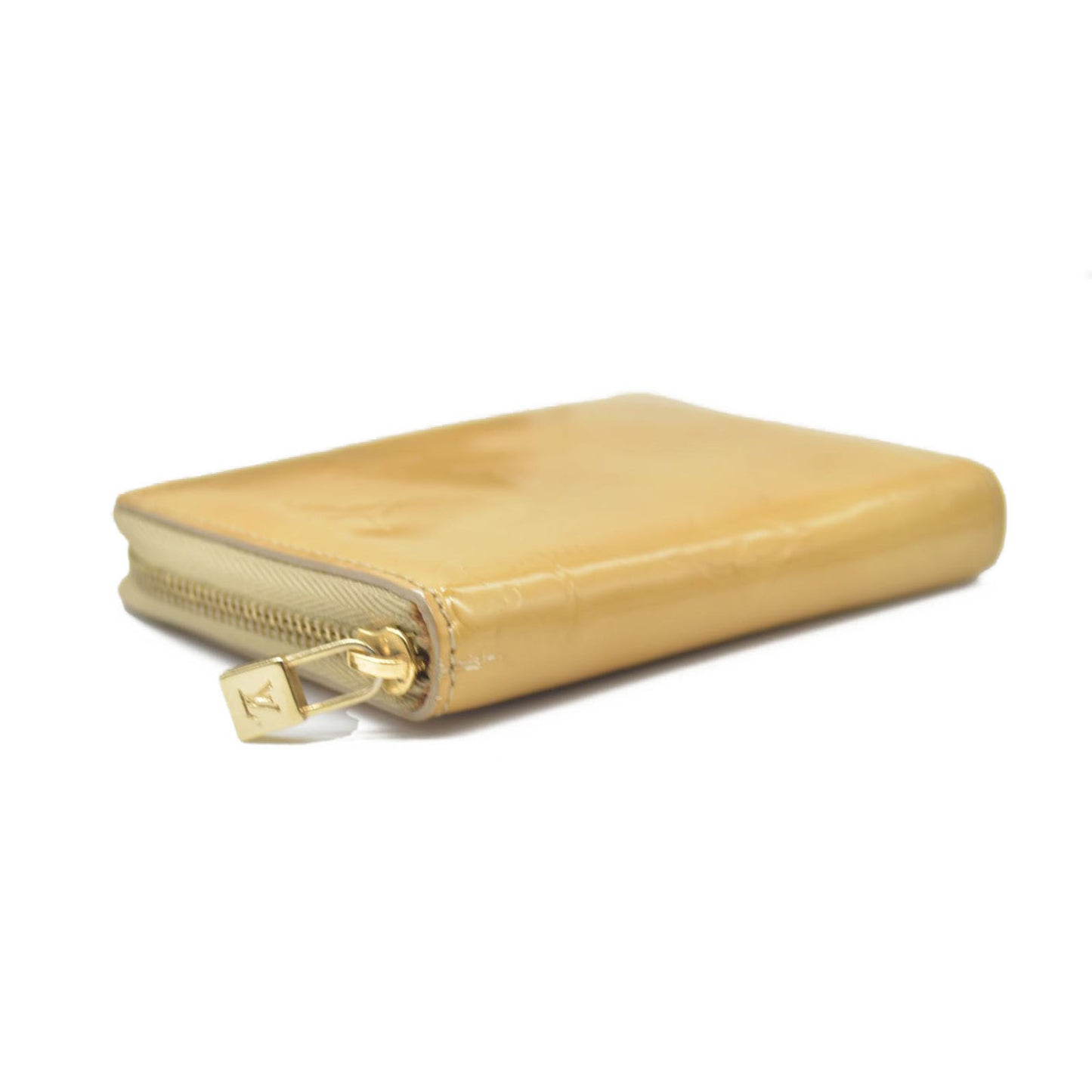 $490 Louis Vuitton Monogram Vernis Patent Leather Broom Zip Around Wallet BJ0959