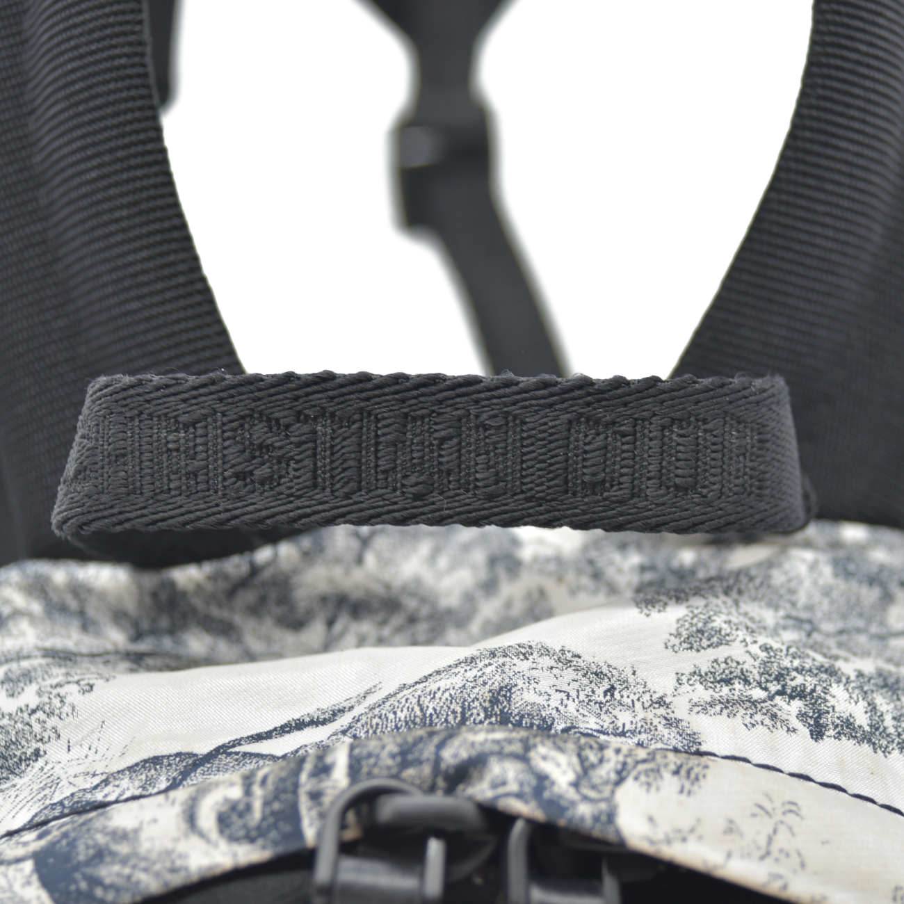 Christian Dior Nylon Technical Fabric Toile De Jouy Small Diortravel Backpack Blue