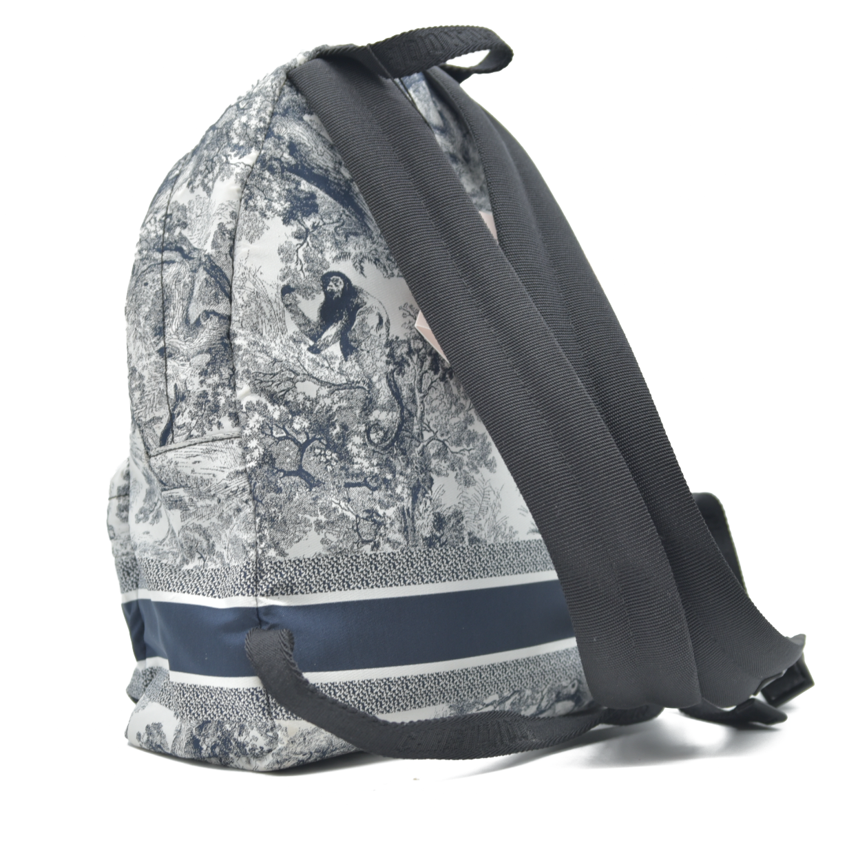 Christian Dior Nylon Technical Fabric Toile De Jouy Small Diortravel Backpack Blue
