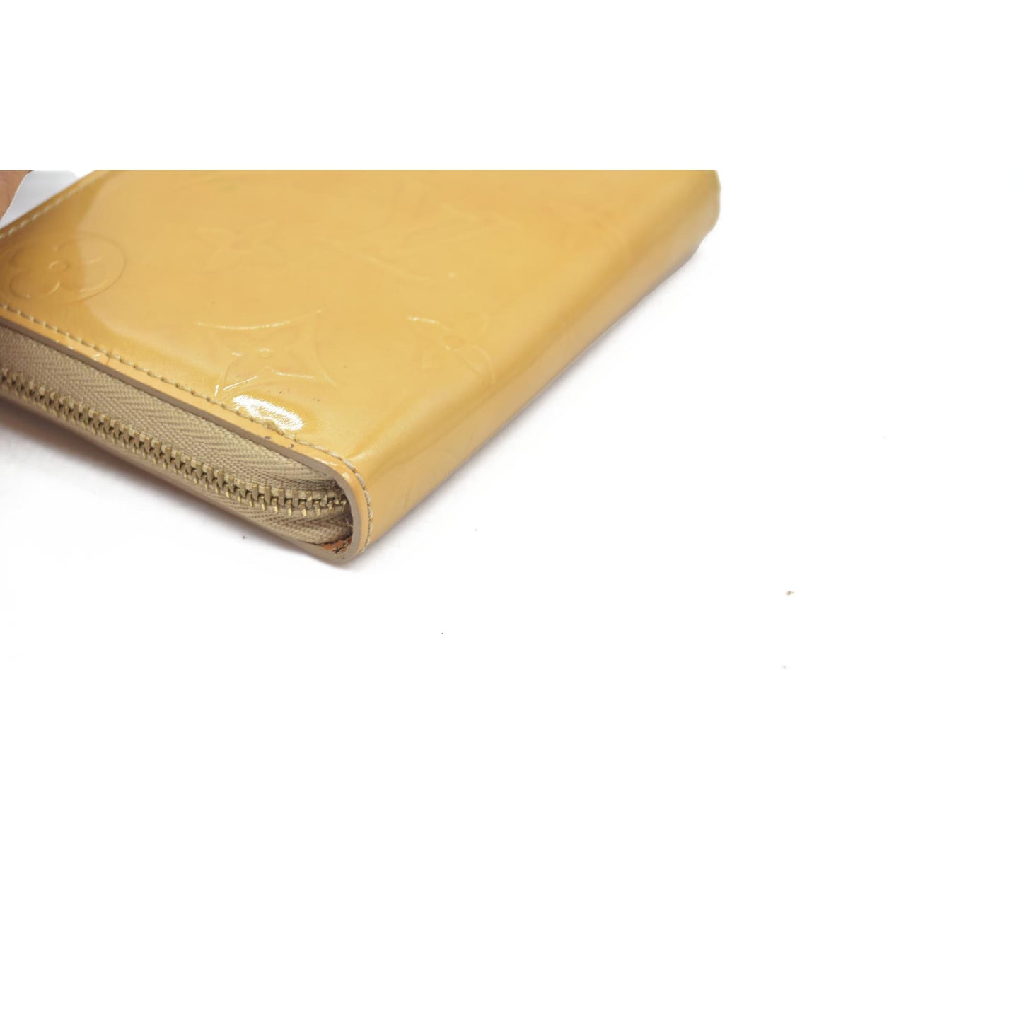 $545 Louis Vuitton Monogram Vernis Patent Leather Broom Zip Around Wallet BJ0051