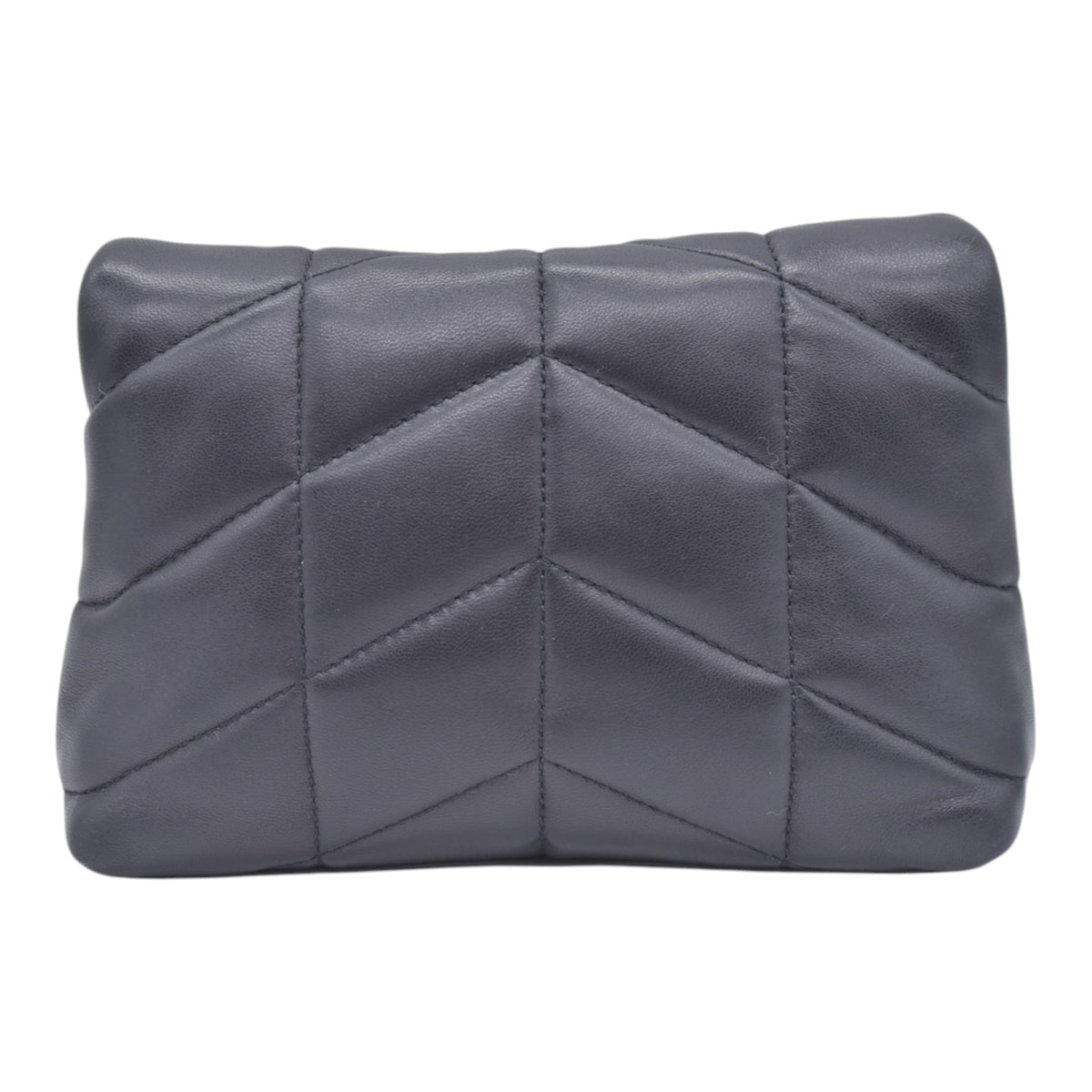 $850 SAINT LAURENT Black Quilted Leather Loulou Puffer Pouch CONSIGNMENT 10021500
