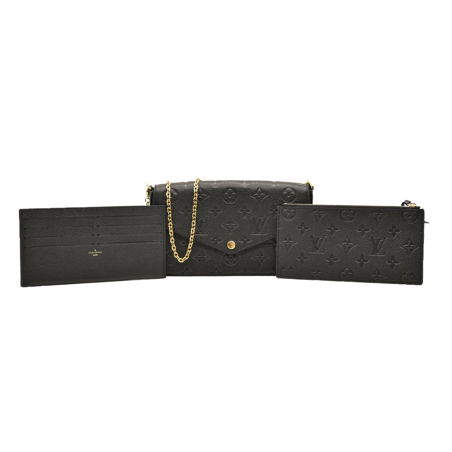 LOUIS VUITTON  Empreinte Pochette Felicie Chain Wallet Black