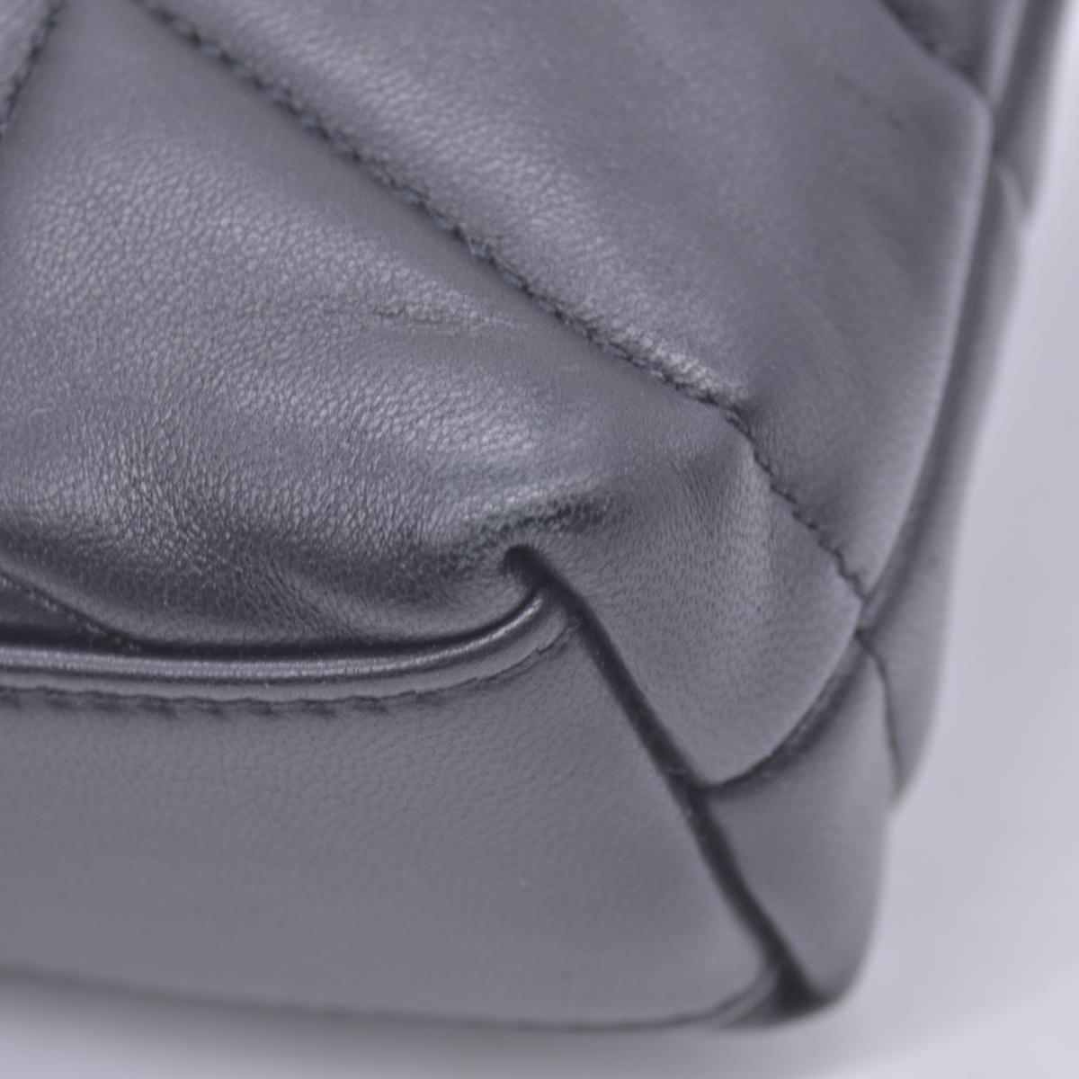 $850 SAINT LAURENT Black Quilted Leather Loulou Puffer Pouch CONSIGNMENT 10021500