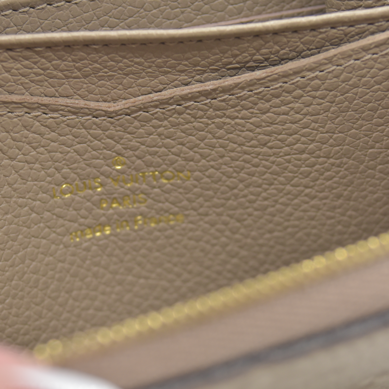 $760 RFID Louis Vuitton Monogram Empreinte Zippy Coin Case Beige