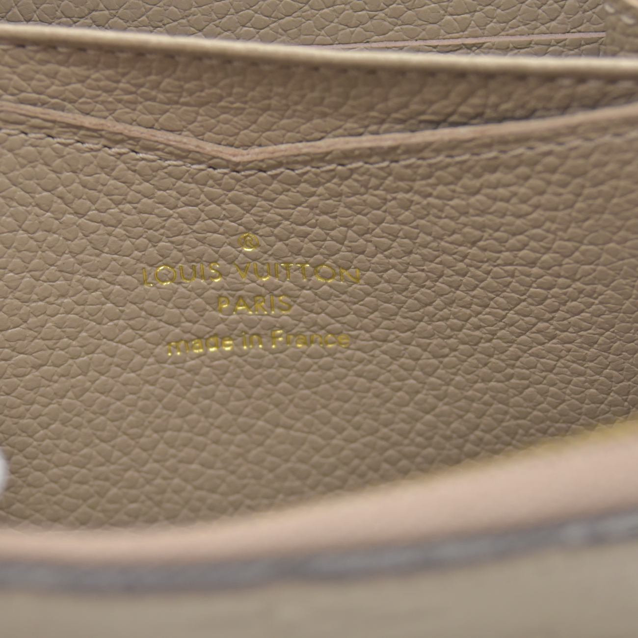 $760 RFID Louis Vuitton Monogram Empreinte Zippy Coin Case Beige