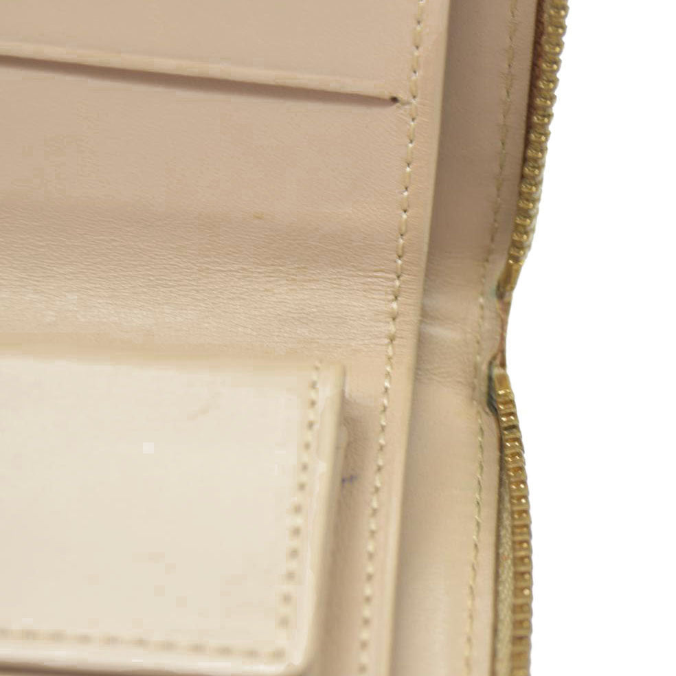 $490 Louis Vuitton Monogram Vernis Patent Leather Broom Zip Around Wallet BJ0959