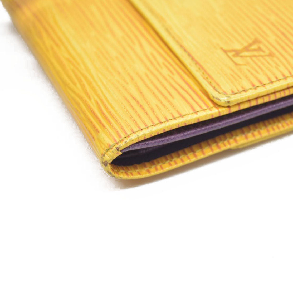 $695 1994 Louis Vuitton Epi Elise Trifold Wallet Yellow MI0934
