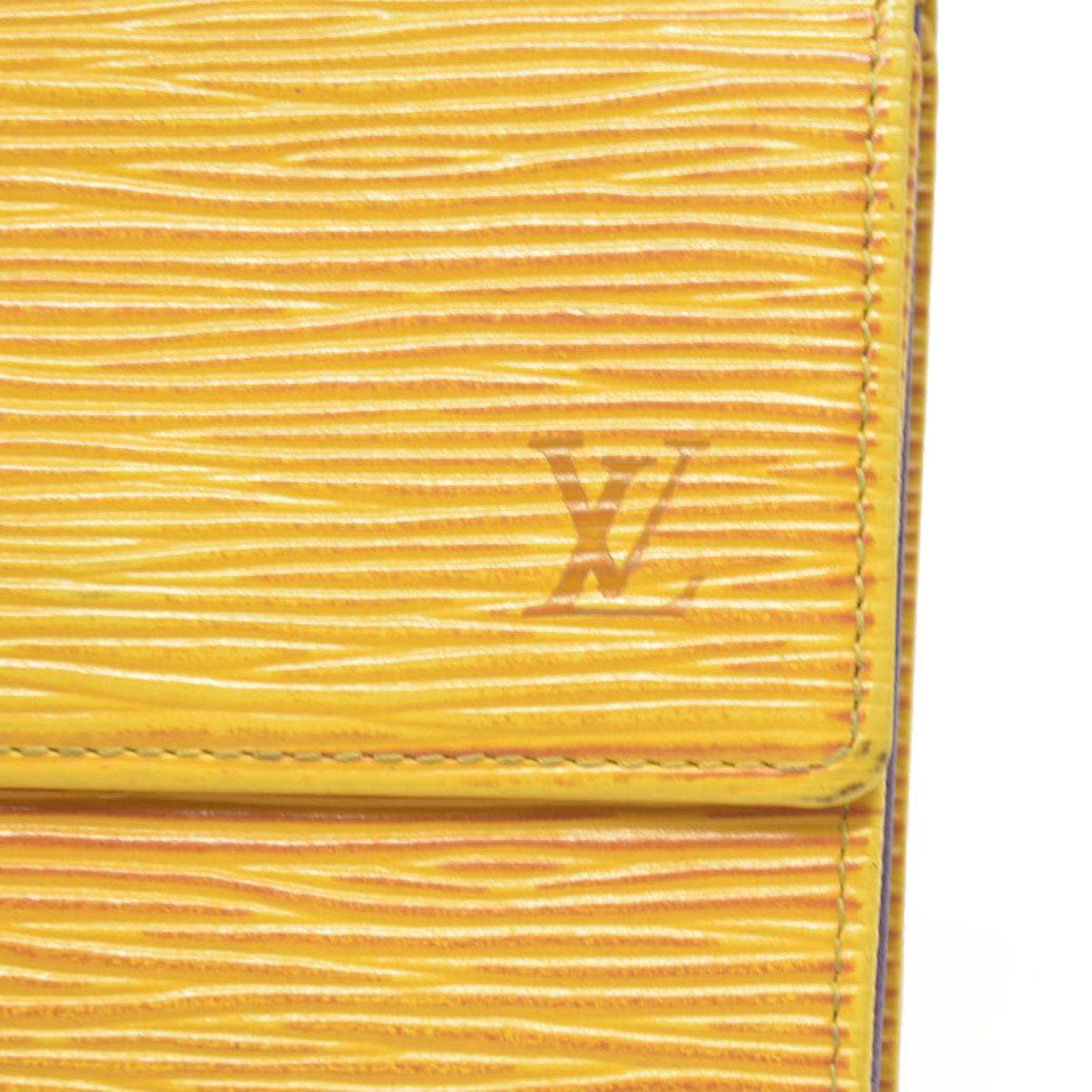 $695 1994 Louis Vuitton Epi Elise Trifold Wallet Yellow MI0934