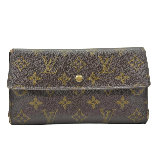 $770 2004 Louis Vuitton Monogram Porte Tresor International Trifold Long Wallet TH0014