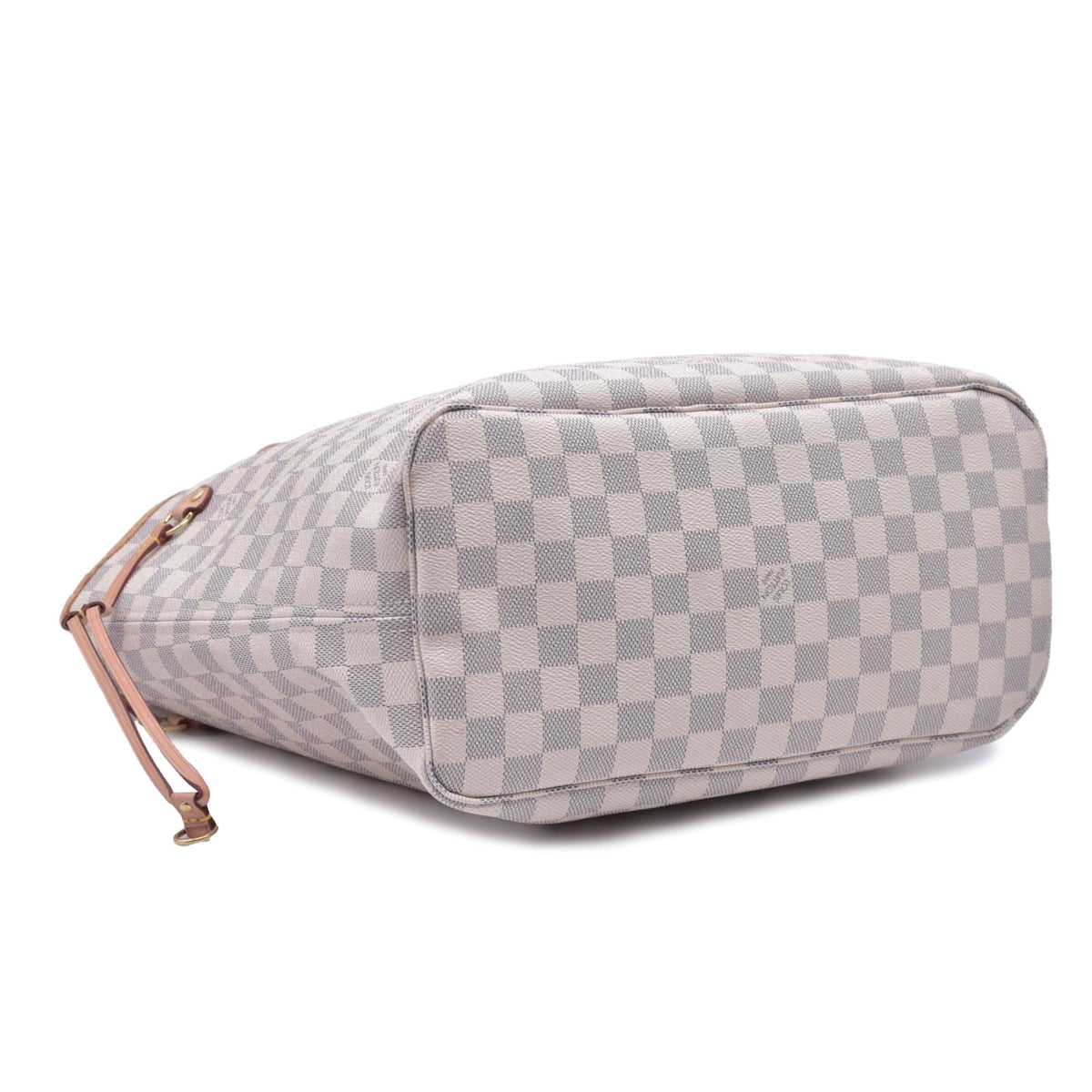 $2240 Louis Vuitton Damier Azur Neo Neverfull MM Rose Ballerine with Pouch RFID