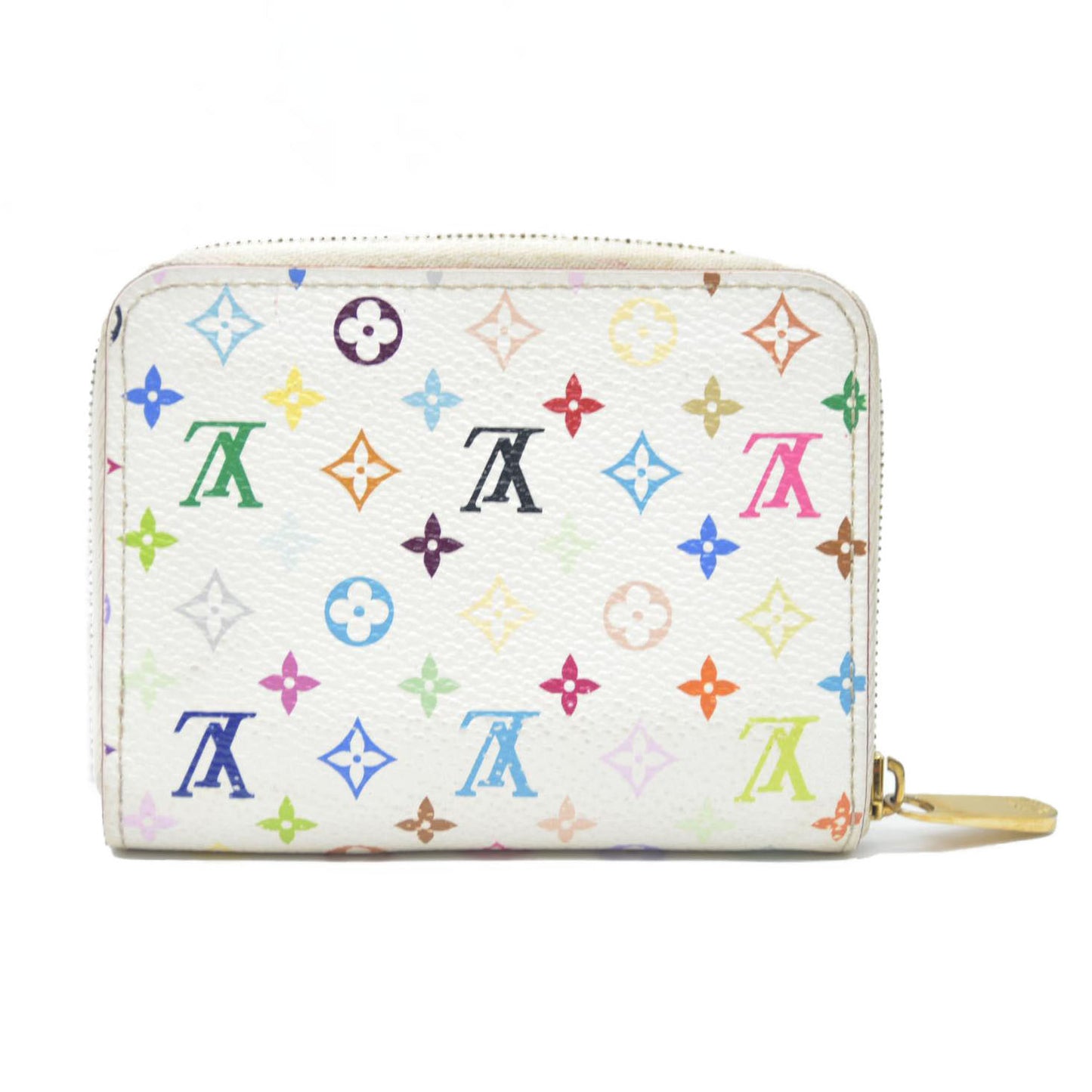 Louis Vuitton Multicolor Zippy Zip Leather Coin Purse Wallet White TS2102