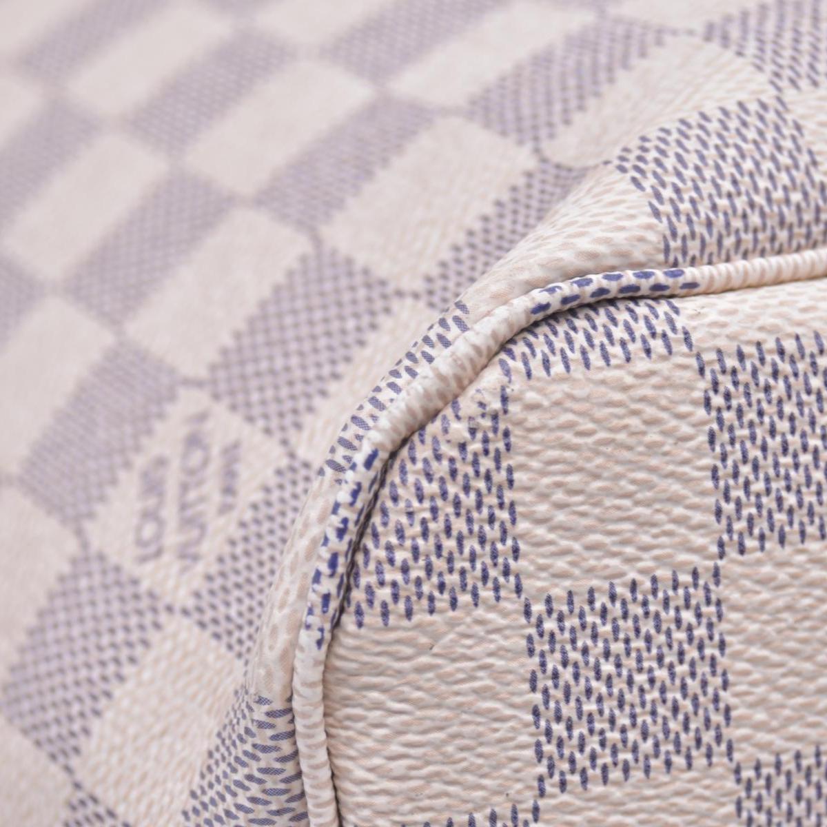 $2240 Louis Vuitton Damier Azur Neo Neverfull MM Rose Ballerine with Pouch RFID