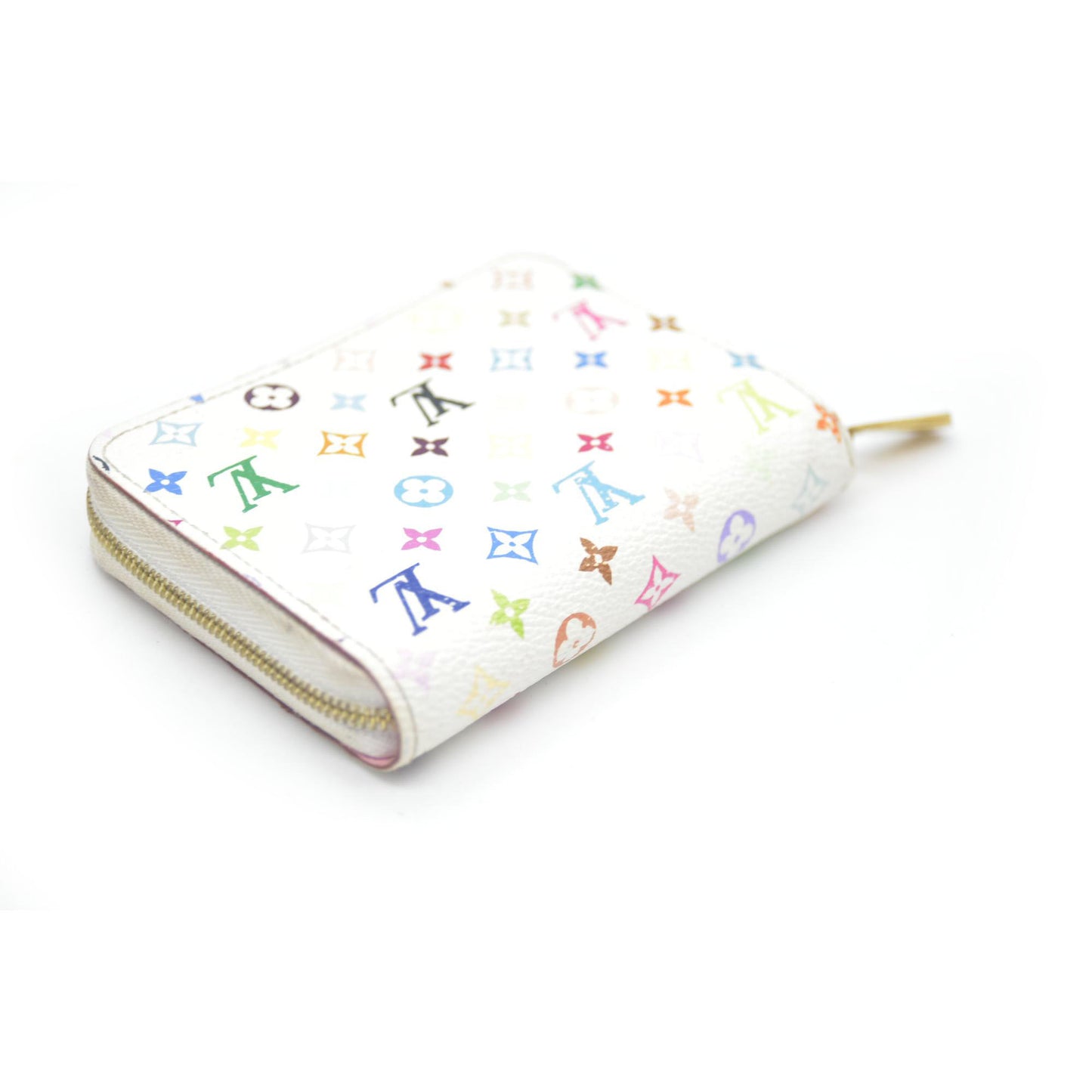 Louis Vuitton Multicolor Zippy Zip Leather Coin Purse Wallet White TS2102