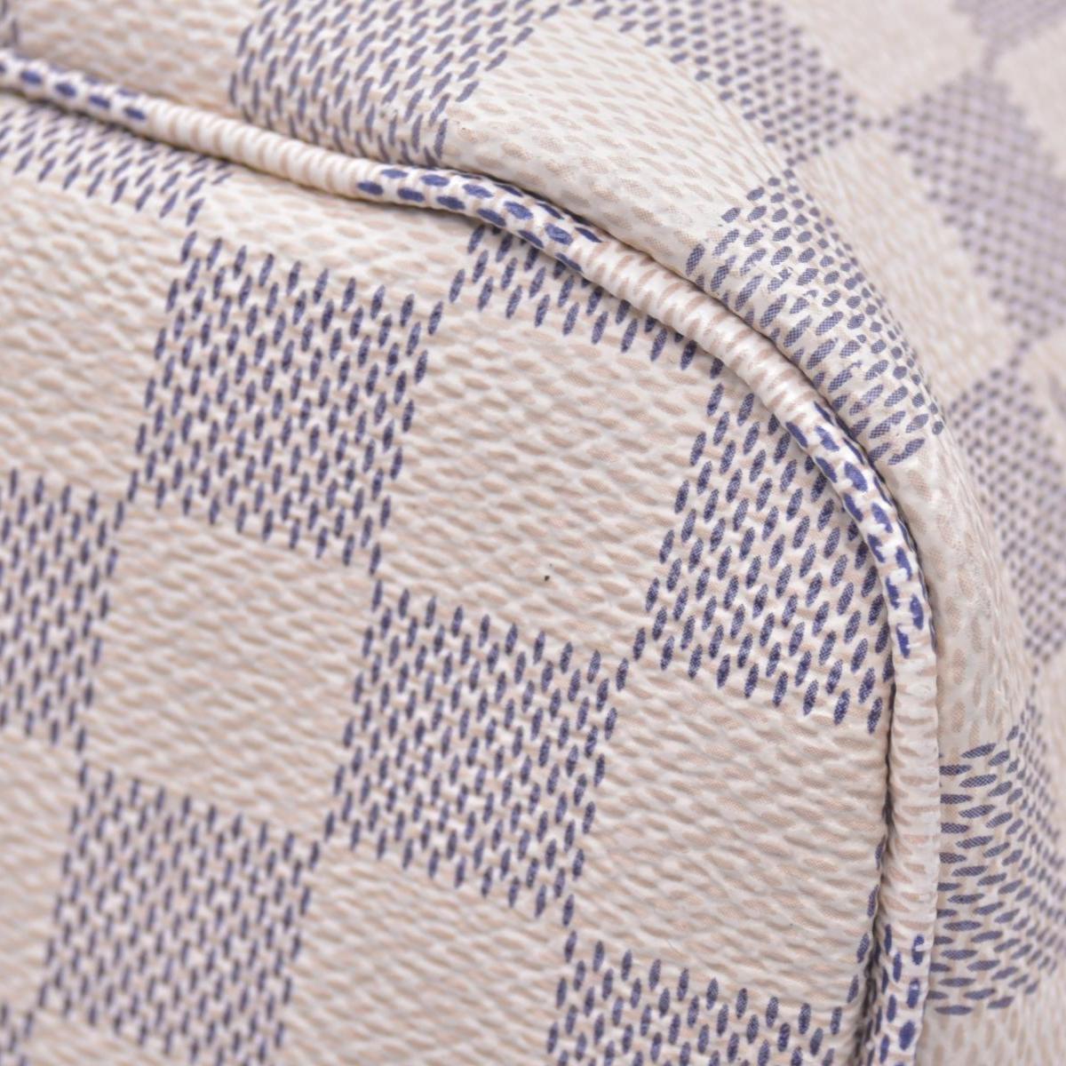 $2240 Louis Vuitton Damier Azur Neo Neverfull MM Rose Ballerine with Pouch RFID