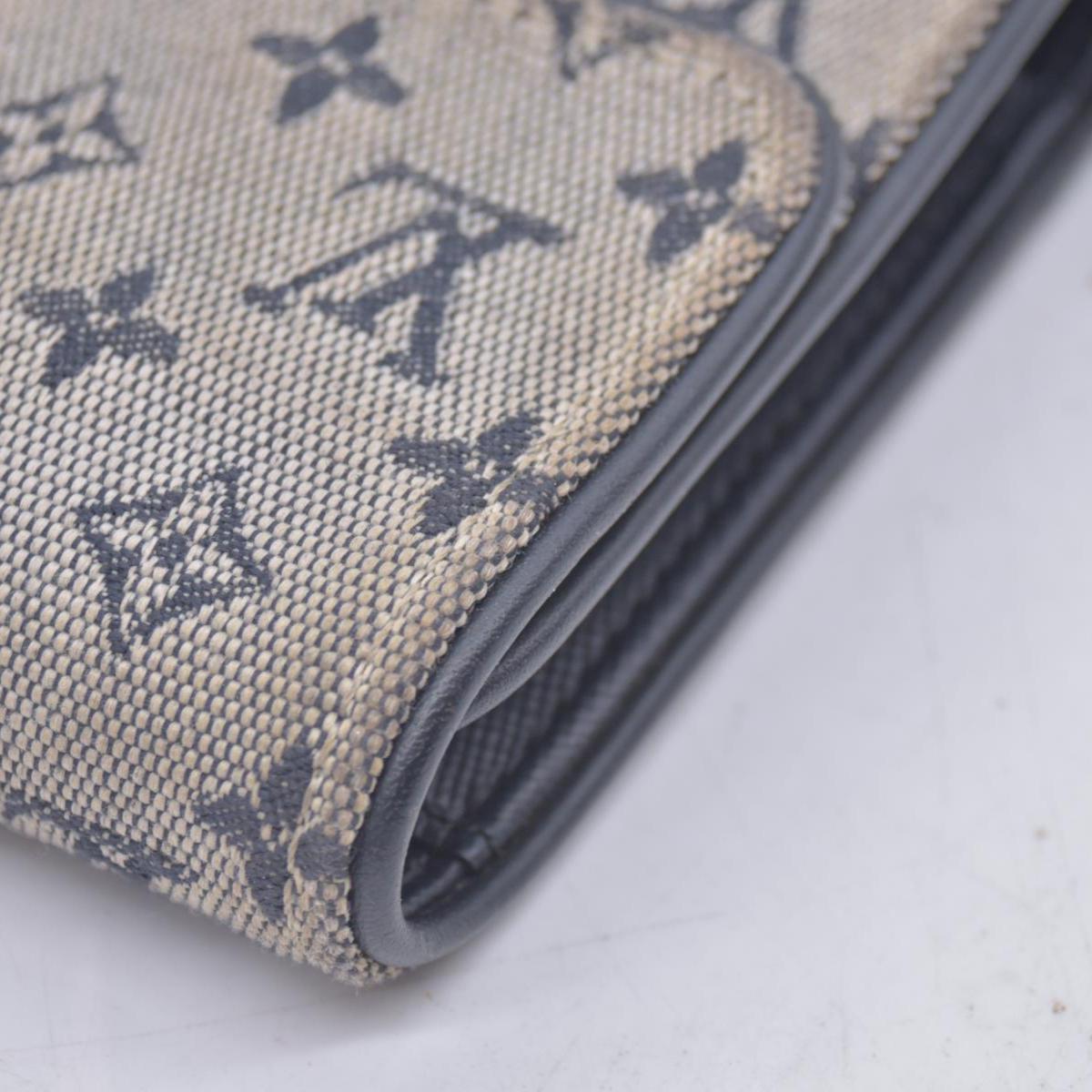 $280 LOUIS VUITTON Monogram Mini Lin Flap Wallet Grey CONSIGNMENT 10021491