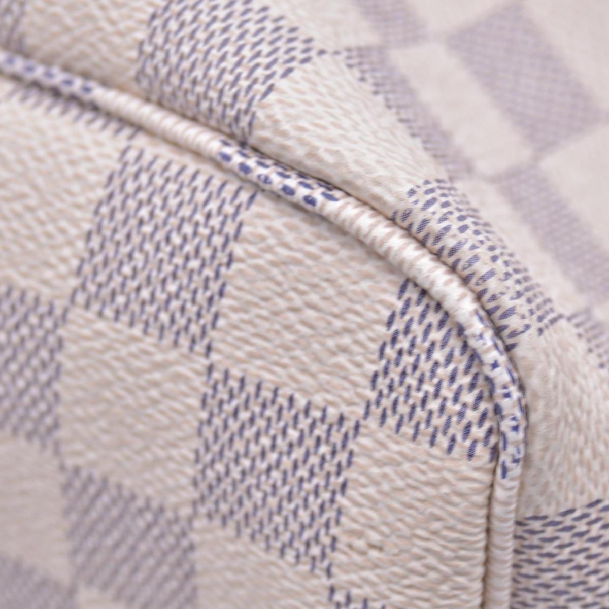 $2240 Louis Vuitton Damier Azur Neo Neverfull MM Rose Ballerine with Pouch RFID
