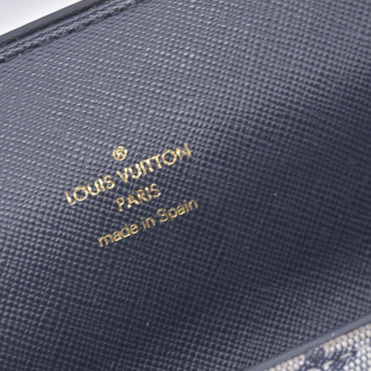 $280 LOUIS VUITTON Monogram Mini Lin Flap Wallet Grey CONSIGNMENT 10021491