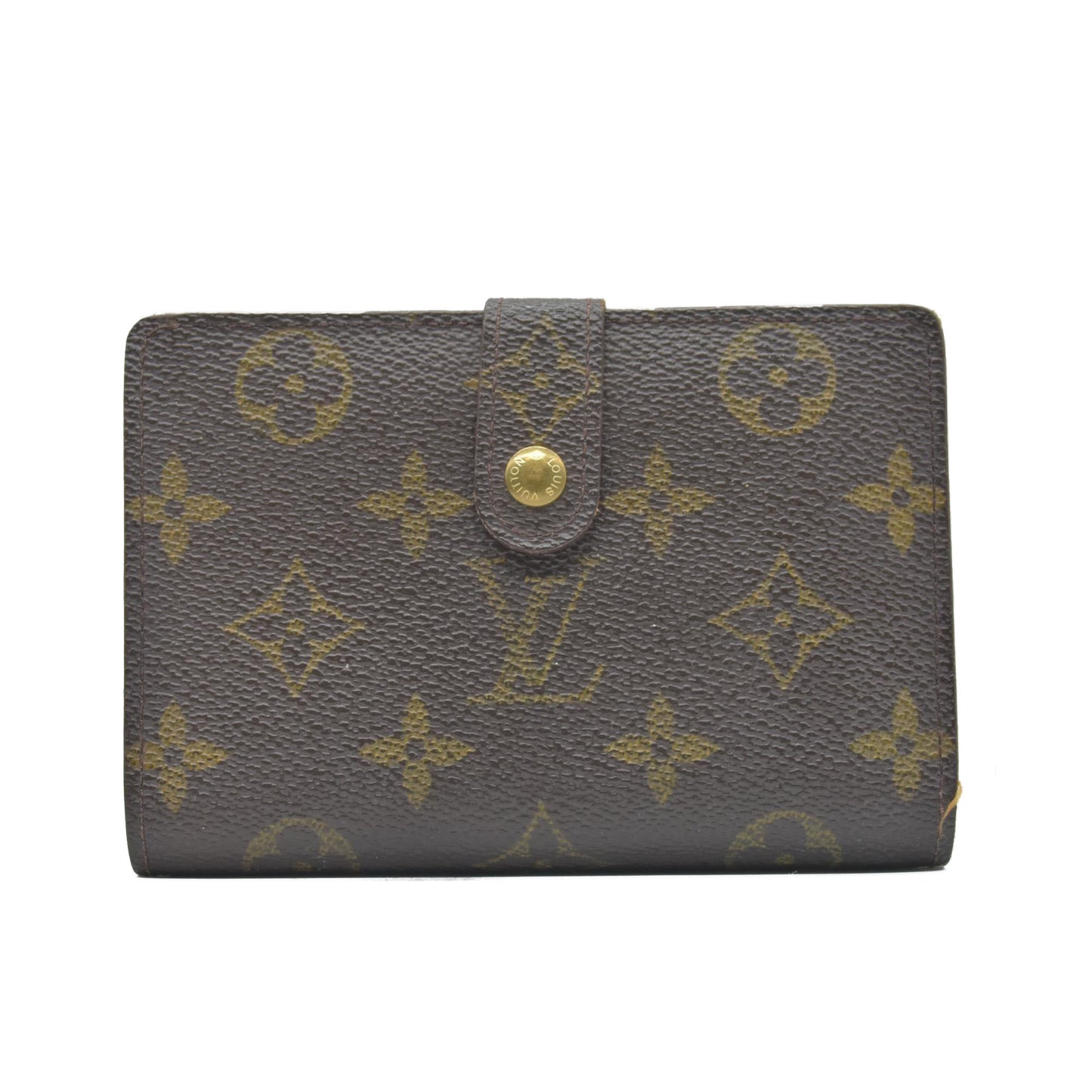 $750 1997 Louis Vuitton French Kisslock Monogram Compact Wallet MI0977