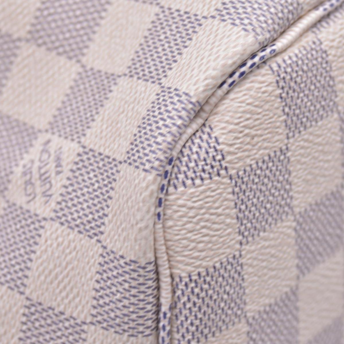 $2240 Louis Vuitton Damier Azur Neo Neverfull MM Rose Ballerine with Pouch RFID